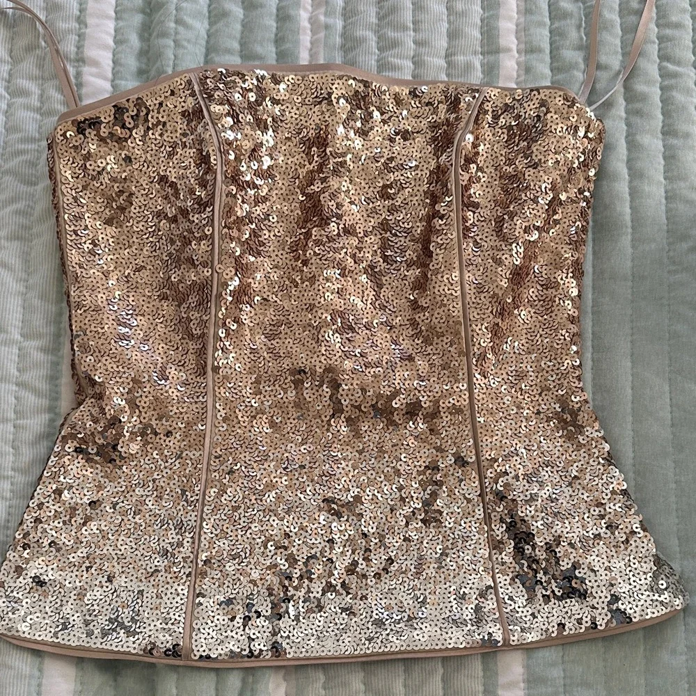 White House Black Market Gold Sequin Camisole - Picture 6 of 7